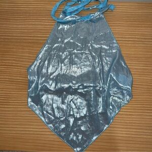 Shimmering Blue Halter Top